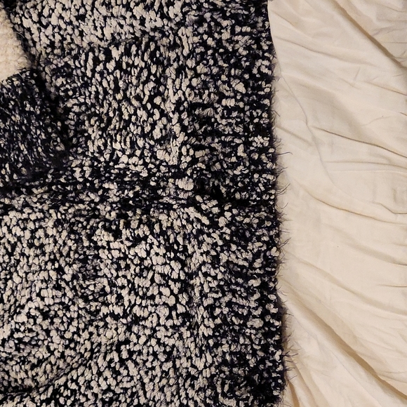 NWNT Nubby Black and White Comfy Cotton Hoodie Sweater Jacket - Picture 3 of 5